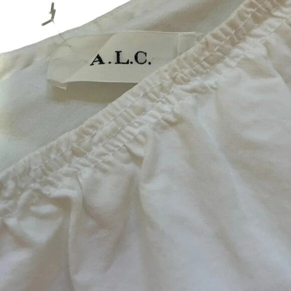 A.L.C. Evan White One Shoulder Ruffle Mini Dress - Size 4 Bridal/Grad - Picture 6 of 8